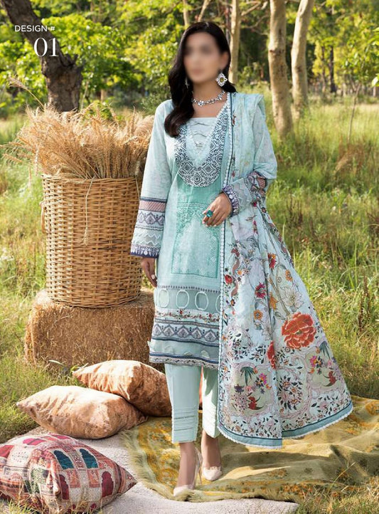 Design 01 ANUM DIGITAL PRINTED LAWN  Collection Vol 03
