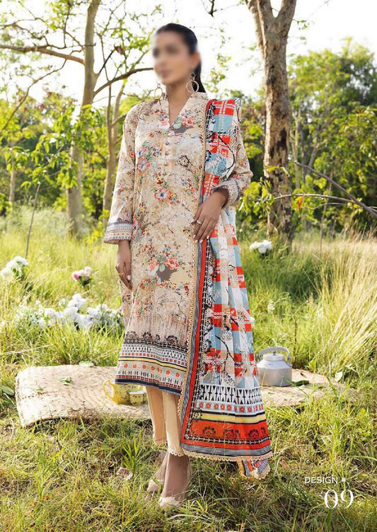 Design 09 ANUM DIGITAL PRINTED LAWN  Collection Vol 03