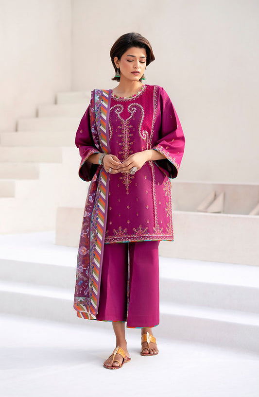 Aaina by bin Ilyas Embroidered Lawn Unstitched 3 Piece Suit - Article-82A - BL25AA - Purple - Summer Collection