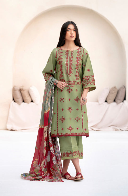 Aaina by bin Ilyas Embroidered Lawn Unstitched 3 Piece Suit - Article-83A - BL25AA - Green - Summer Collection