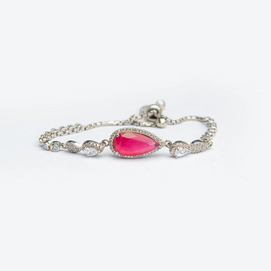 ADJUSTABLE RUBY PEAR DROP BRACELET YKL Jewellers Bracelet Collection