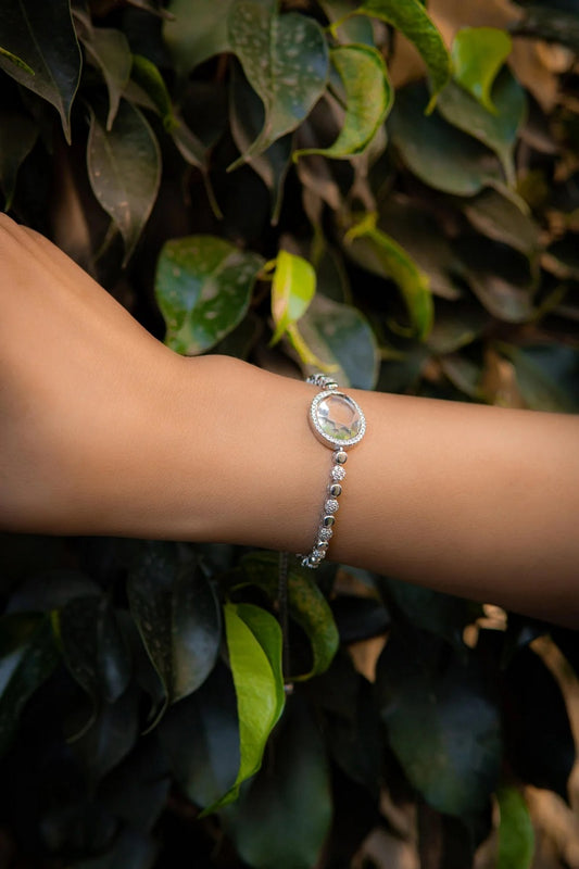 ADJUSTABLE WHITE OVAL BRACELET YKL Jewellers Bracelet Collection