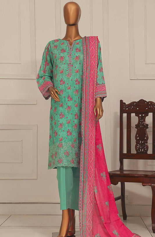 Asasa by HZ Textile Embroidered Lawn Unstitched 3 Piece Suit - AEL-255 - HZ25ASSL - Sea Green - Summer Collection