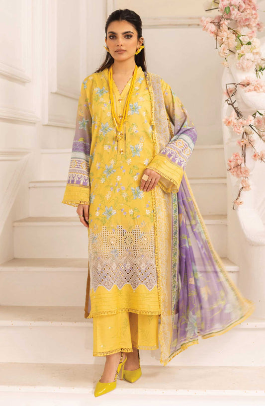 Aafreen by Riaz Arts Chikankari Lawn Unstitched 3 Piece - AF-178 - RA25AC - Yellow - Summer Collection