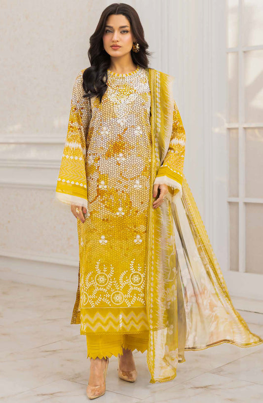 Aafreen by Riaz Arts Embroidered Lawn Unstitched 3 Piece Suit - AF-214 - RA25AELCT - Yellow - Summer Collection