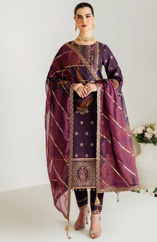 Alizeh Luxe Raw Silk Unstitched Collection 2024 - AF-RS-05-Scarlet