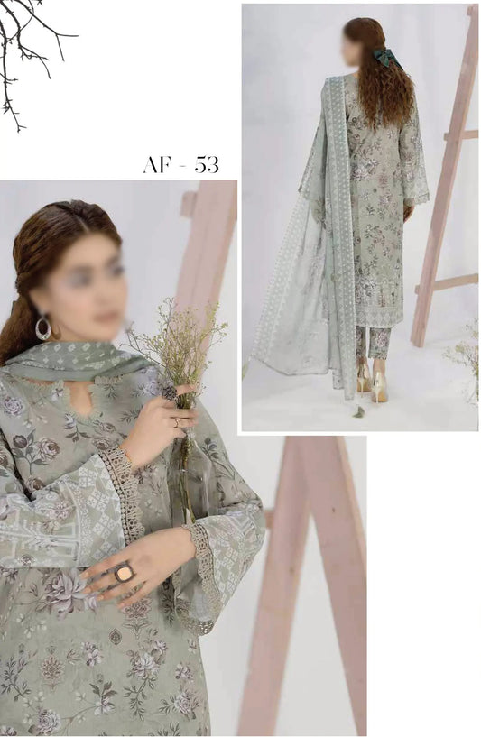 Aafreen Chikankari Printed Lawn Collection 2024 - AF 53
