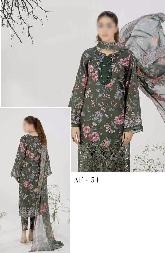 Aafreen Chikankari Printed Lawn Collection 2024 - AF 54