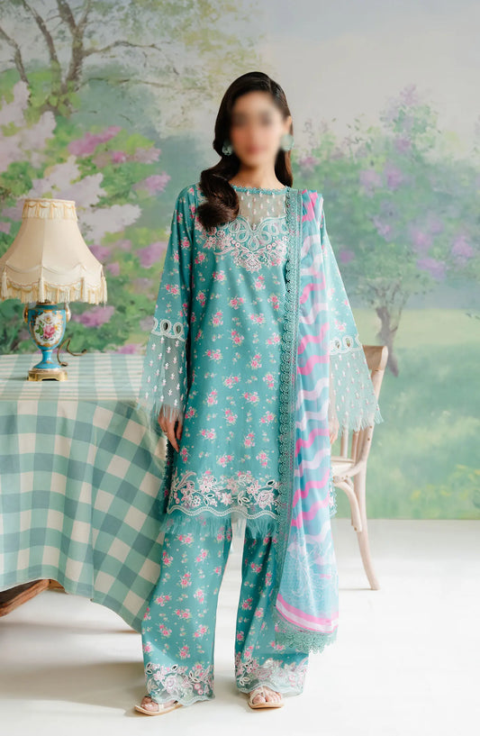Afrozeh The Floral Charm Unstitched Lawn Collection 2024 - AL-24-V1-02 ERASMUS