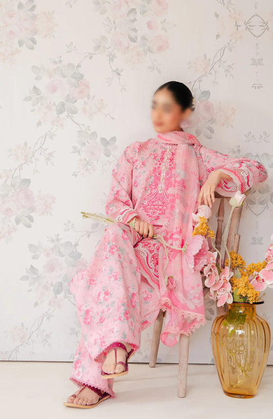 Afrozeh The Floral Charm Unstitched Lawn Collection 2024 - AL-24-V1-04 BEGONIA