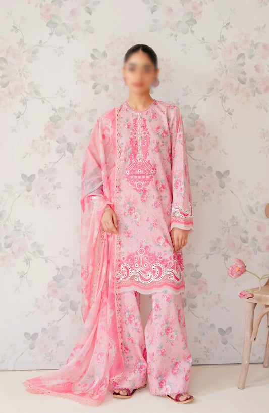 Afrozeh The Floral Charm Unstitched Lawn Collection 2024 - AL-24-V1-04 BEGONIA