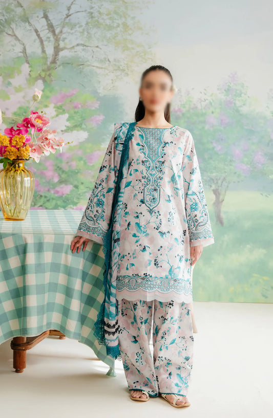 Afrozeh The Floral Charm Unstitched Lawn Collection 2024 - AL-24-V1-05 CASHMERE