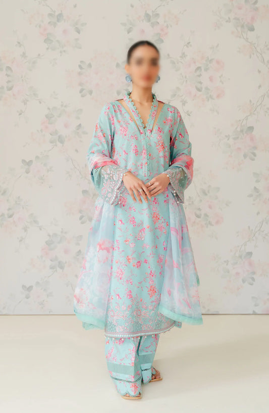 Afrozeh The Floral Charm Unstitched Lawn Collection 2024 - AL-24-V1-07 BALI