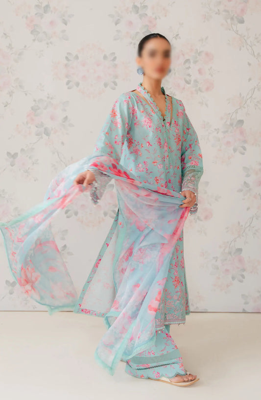 Afrozeh The Floral Charm Unstitched Lawn Collection 2024 - AL-24-V1-07 BALI