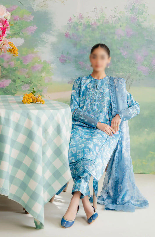 Afrozeh The Floral Charm Unstitched Lawn Collection 2024 - AL-24-V1-08 NIGELLA