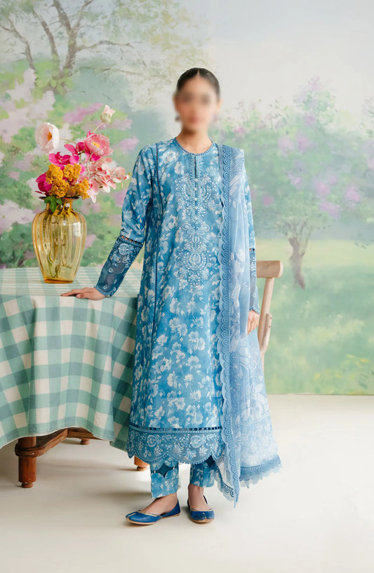 Afrozeh The Floral Charm Unstitched Lawn Collection 2024 - AL-24-V1-08 NIGELLA