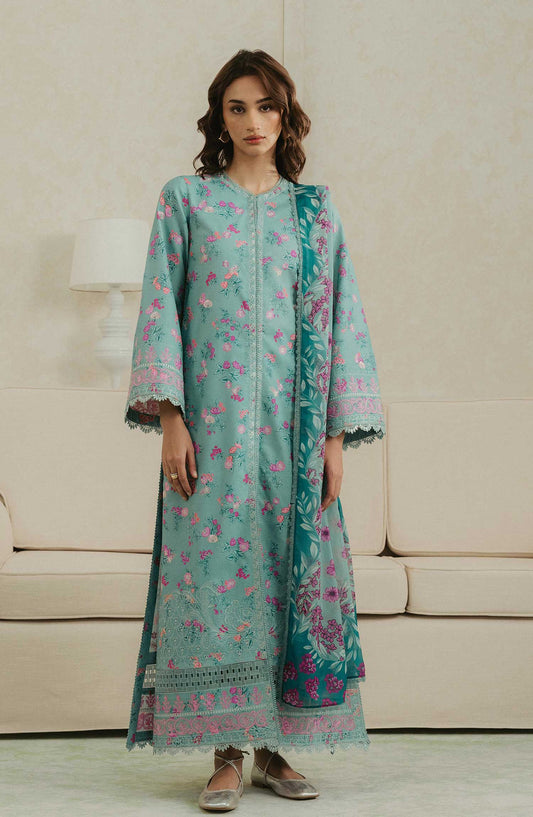 Amore by Ayzel Embroidered Lawn Unstitched 3 Piece Suit - AL-25-V4-07 Gleam - AY25AS - Sea Green - Suumer Collection