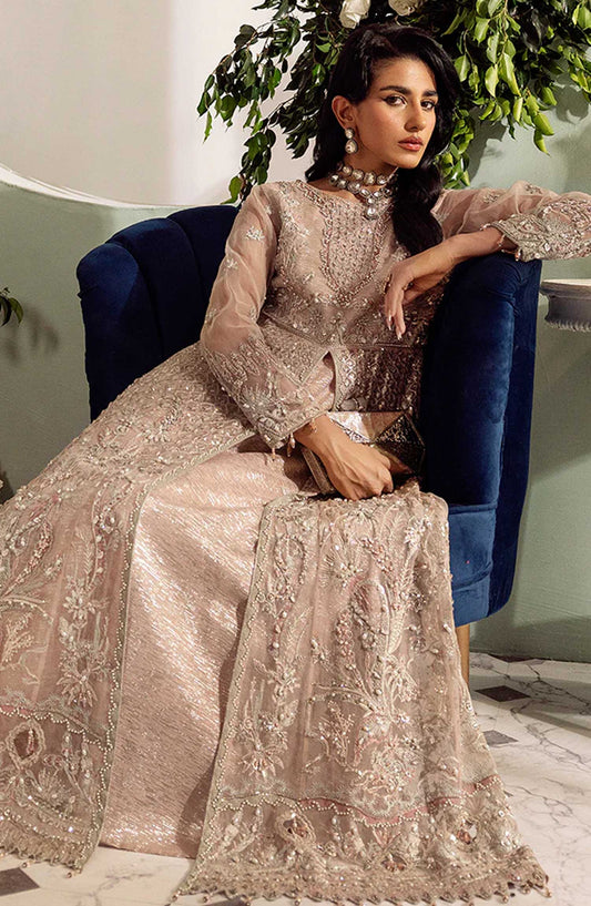 Allys Embroidered Stitched 3 Piece - AL-3659 - Peach - Festive Collection