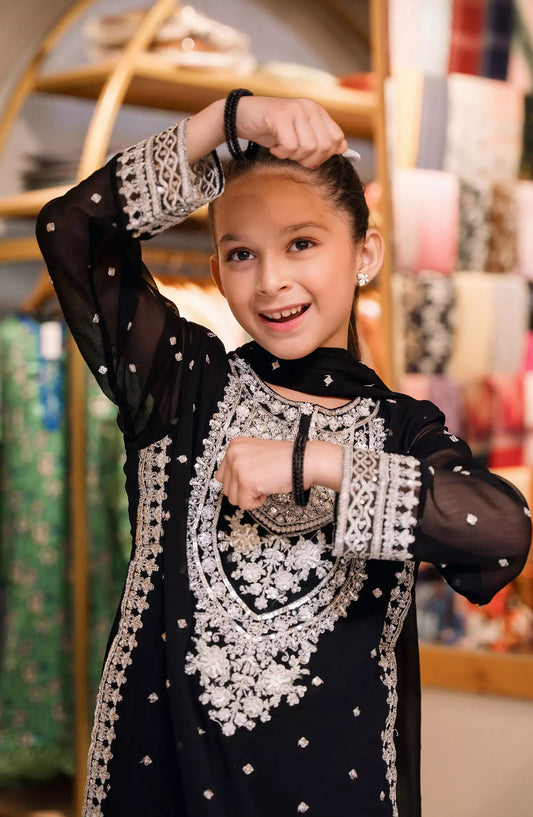 Mehndi Moments Kids Stitched Festive Collection - AL 3837 Black