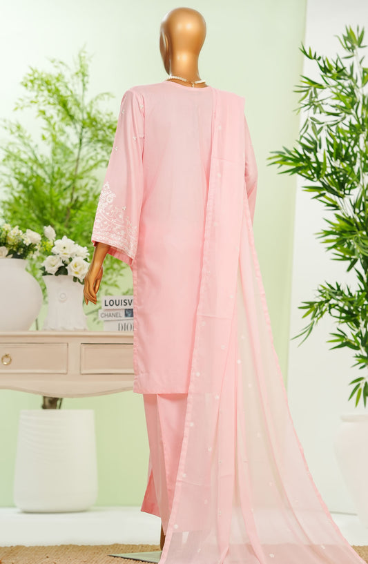 Amna Khadija Embroidered Cotton Stitched 3 Piece Suit - TT-03 - AM25TTP - Pink - Summer Collection