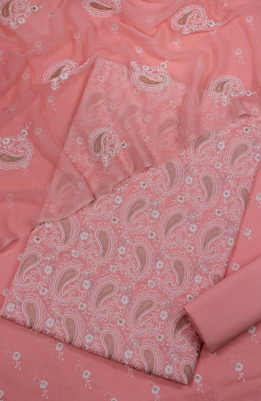 Nuriya by Amna Khadija Embroidered Lawn Unstitched 3 Piece Suit - D-05 - AM25NUYBC - Pink - Summer Collection
