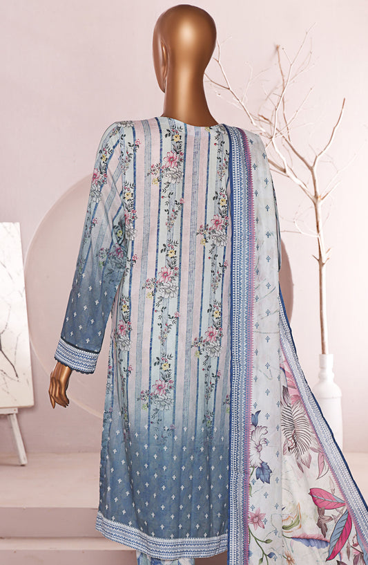 HZ Textile Printed Lawn Unstitched 3 Piece Suit - LP-552 - HZ25LUXP - Blue - Summer Collection