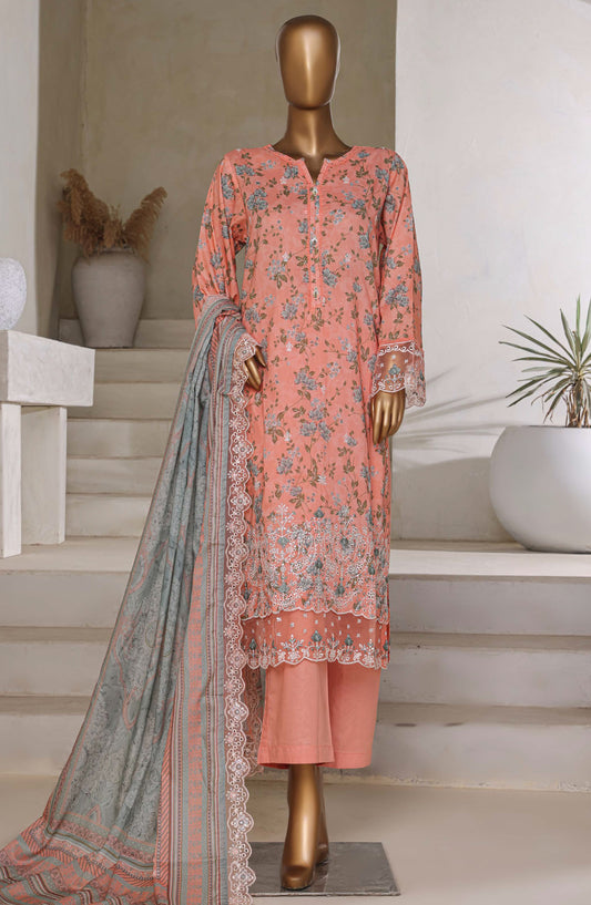 Amyrah by Sadabahar Embroidered Lawn Stitched 3 Piece Suit - D-08 - SBD25AMYV3 - Pink - Summer Collection