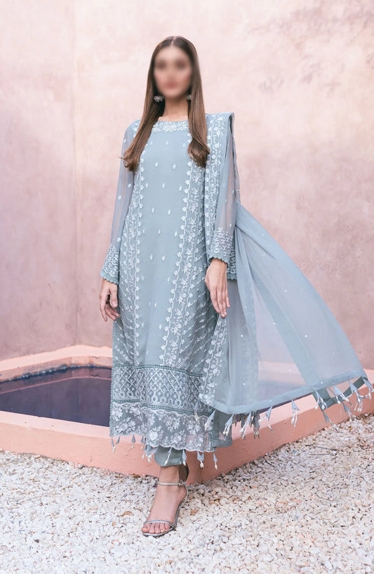 Azure - Ensembles - Festive Embroidered 3Pc Collection 2024 - AS 120 Frosted Fern