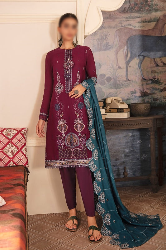 Manzil - Khaddar and Linen Unstitched Collection D- ASTER GLAZE