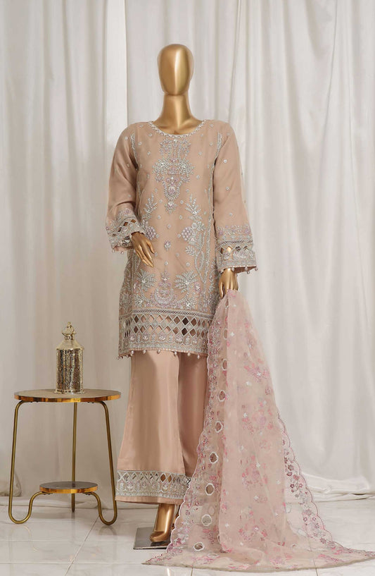 Sadabahar Embroidered Chiffon Suits Stitched 3 Piece B 36 Peach Festive Collection