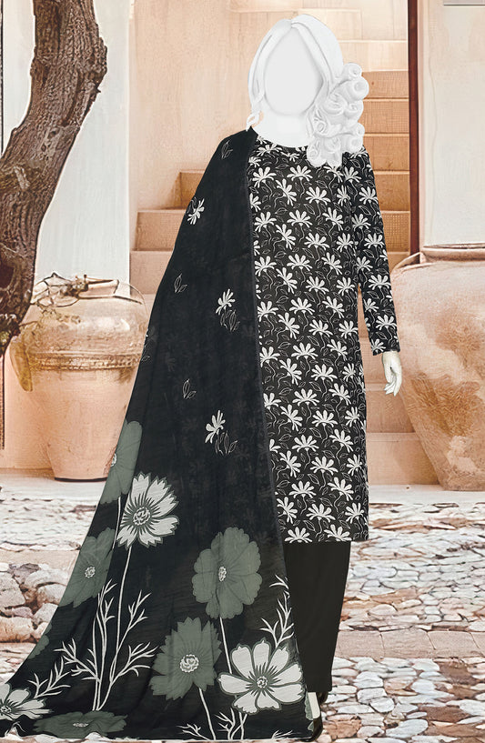 Black Beauty by Al Karim Printed Lawn Unstitched 3 Piece Suit - D-05 - ALK25ABCBB - Black - Summer Collection