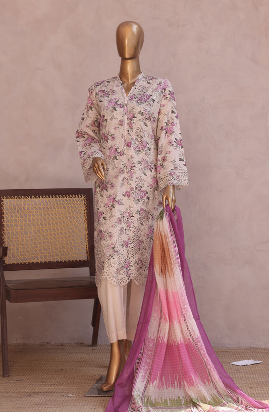 Bin Saeed Embroidered Lawn Stitched 3 Piece Suit - D-04 - BS25REL - Purple - Summer Collection