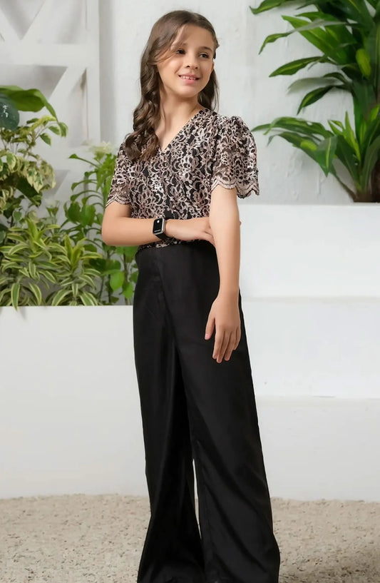 Sprinkles Kids Festive Collection - Black & Golden Glam Jumpsuit