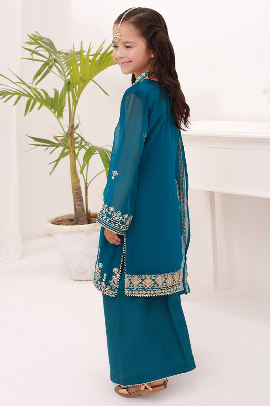 Merakish Kids Embroidered Chiffon Collection 2023 - Blue