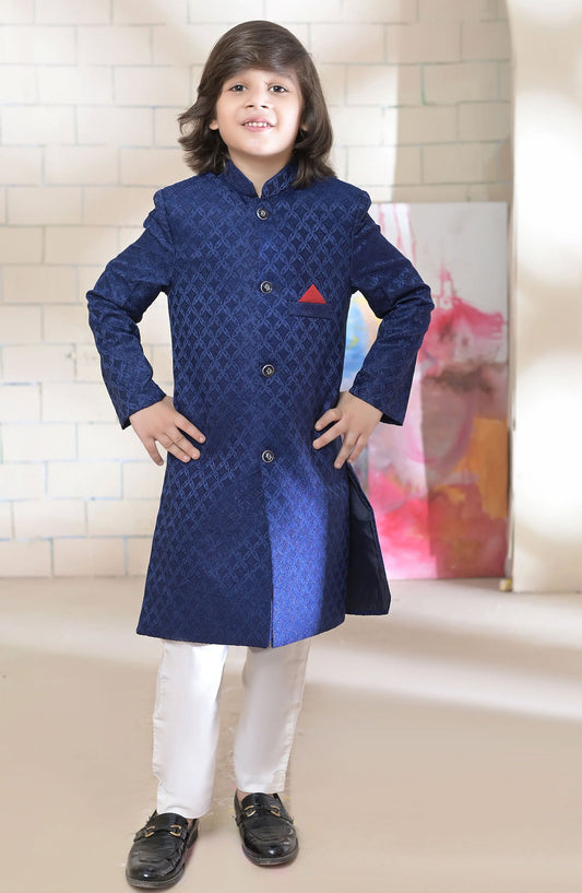 Exclusive Sherwani Collection By Hassan Jee - Blue Shervani - S1