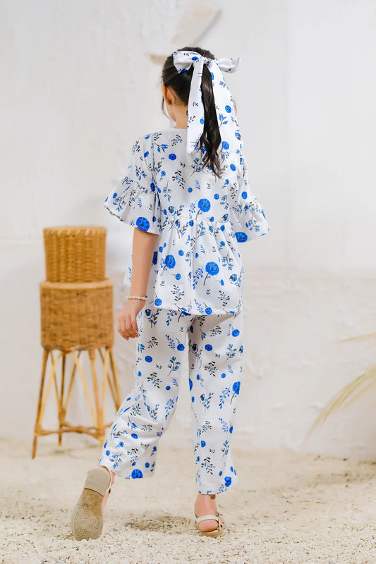 Kids Cordset Collection 2024 - Blue Floral Elegance