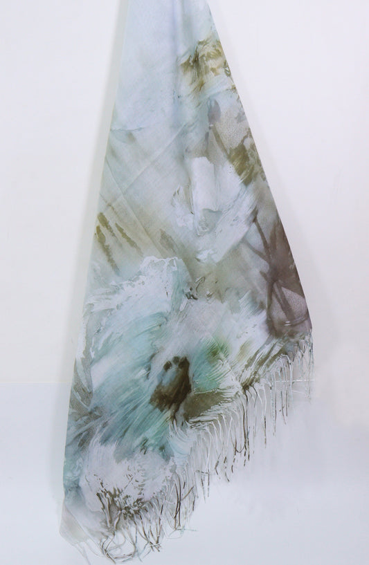 Amna Khadija Premium Twill Jacquard Stole - Design-01 - AM25OLT - Light Blue - Summer Collection