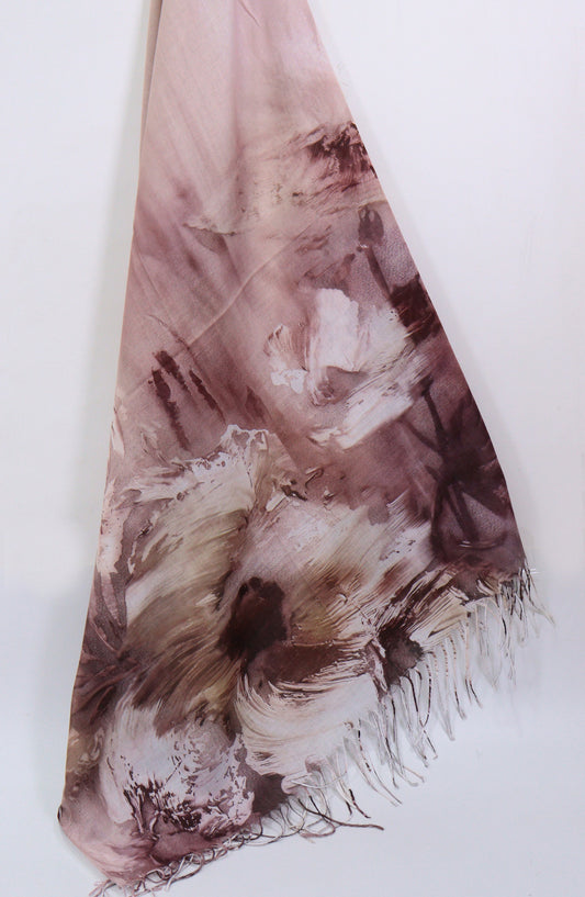 Amna Khadija Premium Twill Jacquard Stole - Design-04 - AM25OLT - Light Maroon - Summer Collection