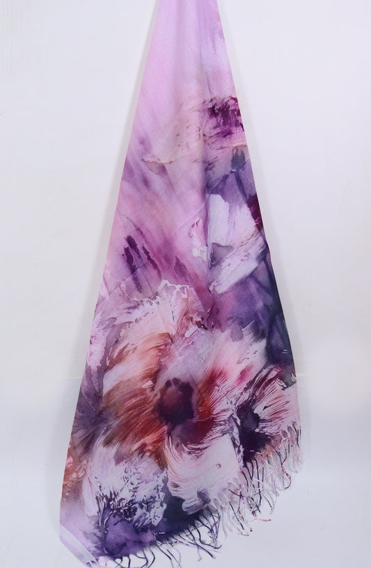 Amna Khadija Premium Twill Jacquard Stole - Design-06 - AM25OLT - Purple - Summer Collection