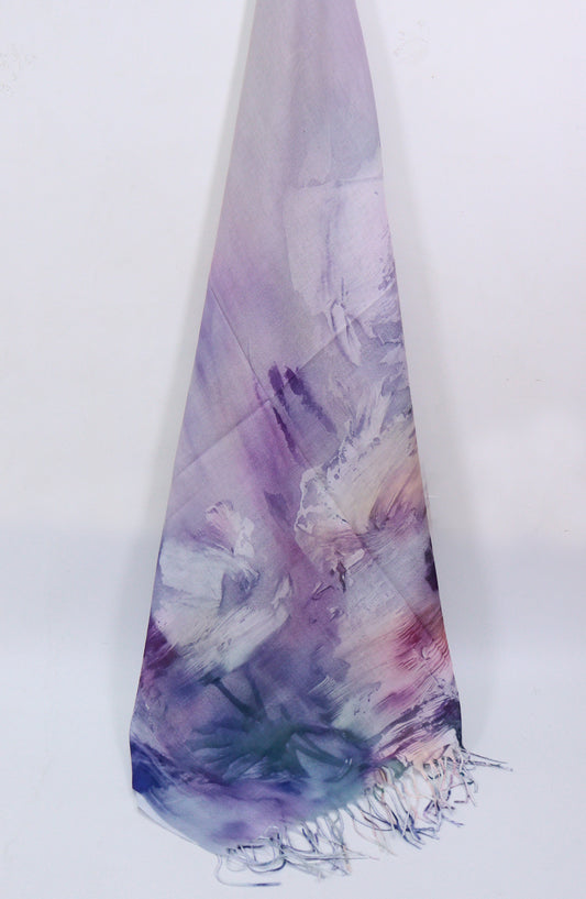 Amna Khadija Premium Twill Jacquard Stole - Design-07 - AM25OLT - Blue - Summer Collection