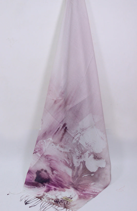 Amna Khadija Premium Twill Jacquard Stole - Design-10 - AM25OLT - Light Purple - Summer Collection