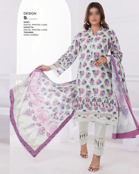 Design 09 ANUM DIGITAL PRINTED LAWN  Collection Vol 02