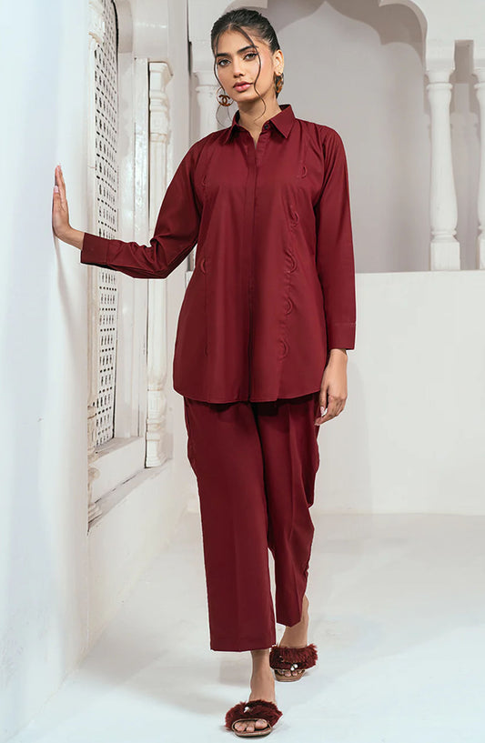 Solid Co-ords Collection By Rangeen - Cherry Crush Co-Ord Set