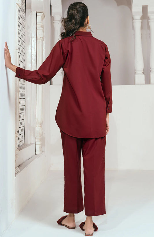 Solid Co-ords Collection By Rangeen - Cherry Crush Co-Ord Set