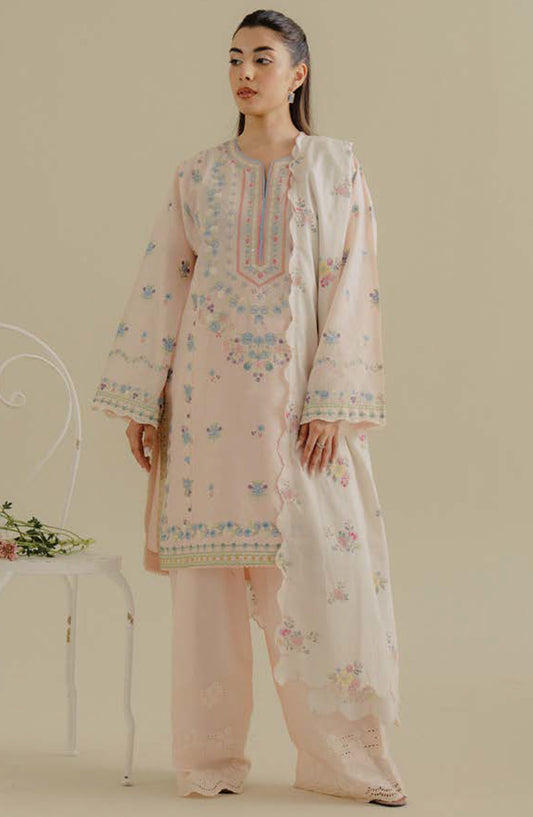 Coco by Zara Shahjahan Embroidered Jacquard Unstitched 3 Piece Suit - D-09-B Nyssa - ZS25CLD2 - Pink - Summer Collection