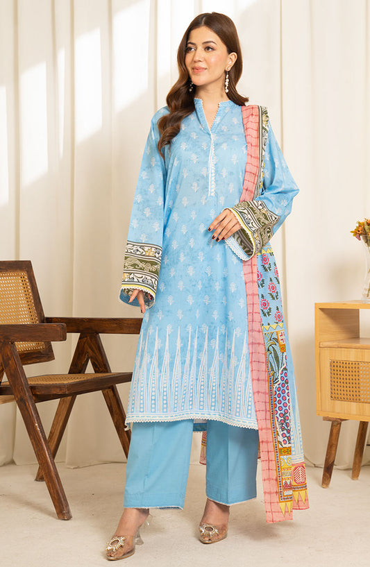Sule by Coco Printed Lawn Unstitched 3 Piece Suit - D-08 - ZS25CSV1 - Blue - Summer Collection