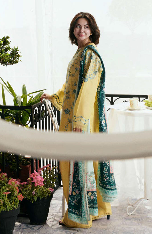 Coco by Zara Shahjahan Embroidered Lawn Unstitched 3 Piece Suit - D-07-B Zeest - ZS25CLD2 - Yellow - Summer Collection