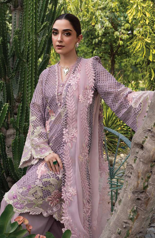 Crimson Embroidered Lawn Unstitched 3 Piece Suit - D-06-B One True Love - CR25LL - Purple - Summer Collection