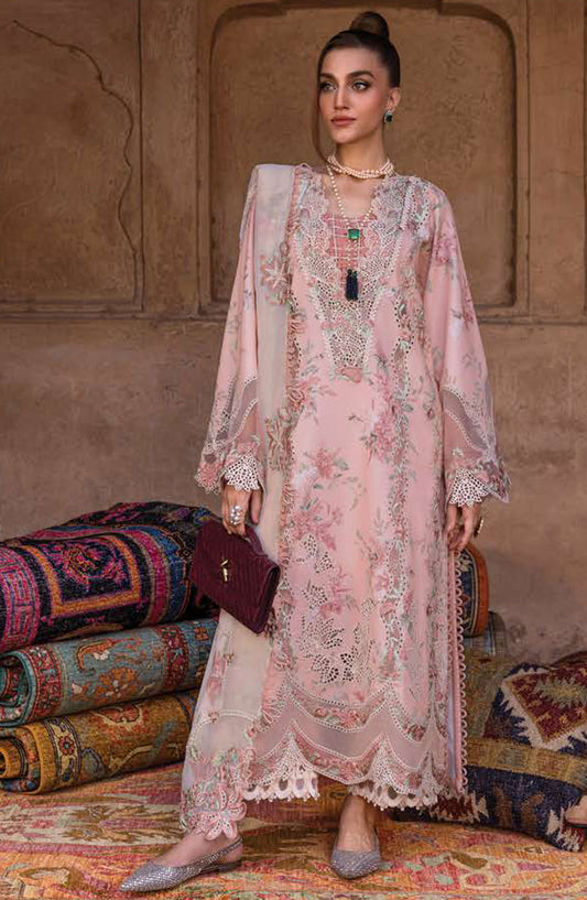 Crimson Embroidered Lawn Unstitched 3 Piece Suit - D-05-A Lavender Fall - CR25LL - Pink - Summer Collection