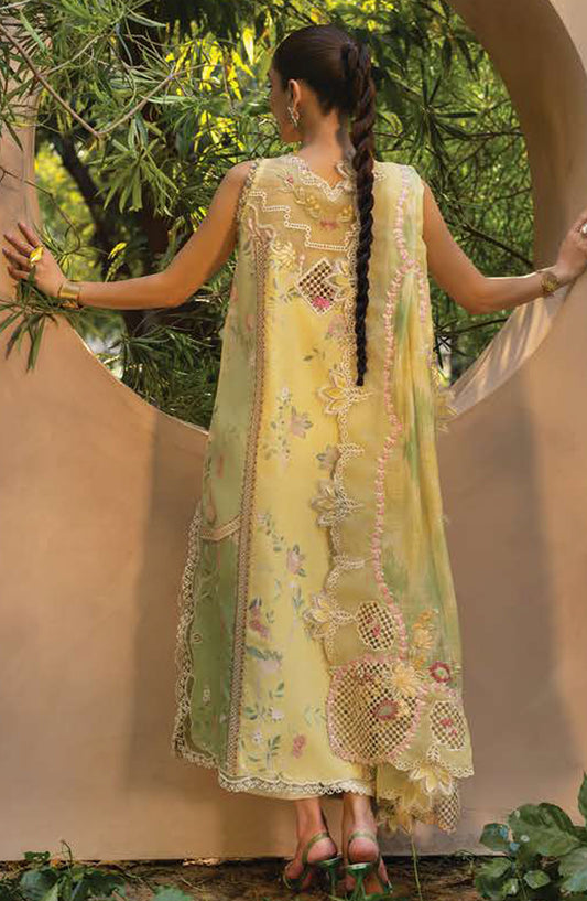 Crimson Embroidered Lawn Unstitched 3 Piece Suit - D-04-A Bonjour and Bloom - CR25LL - Yellow - Summer Collection